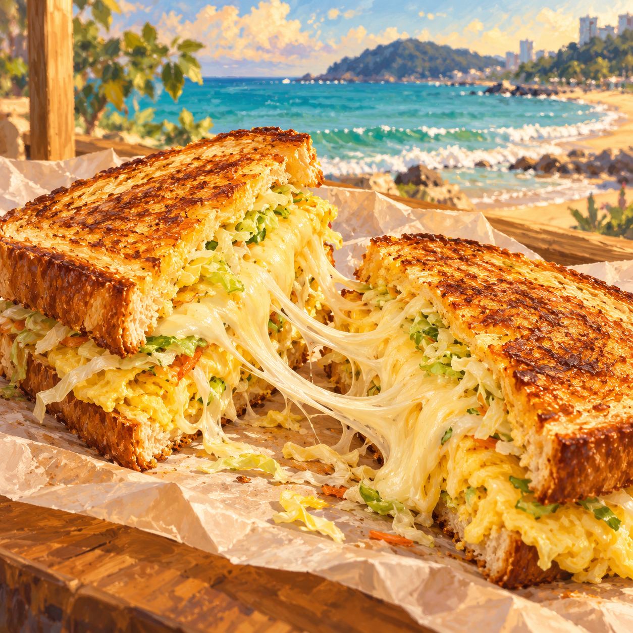 Busan Songjeong Restaurant, Moon Toast Songjeong Main Branch for Cheese Toast and Beach Walks