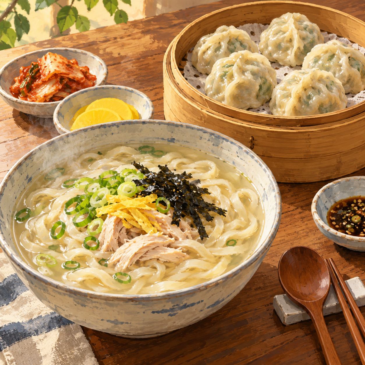 ソウル明洞餃子本店、カルグクスとマンドゥを楽しむ明洞の食事