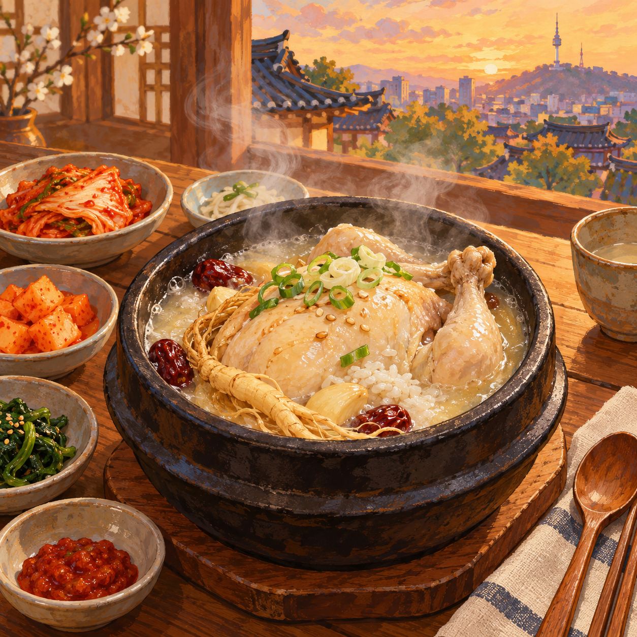 서울 강원정, 용산 골목의 삼계탕 한 그릇