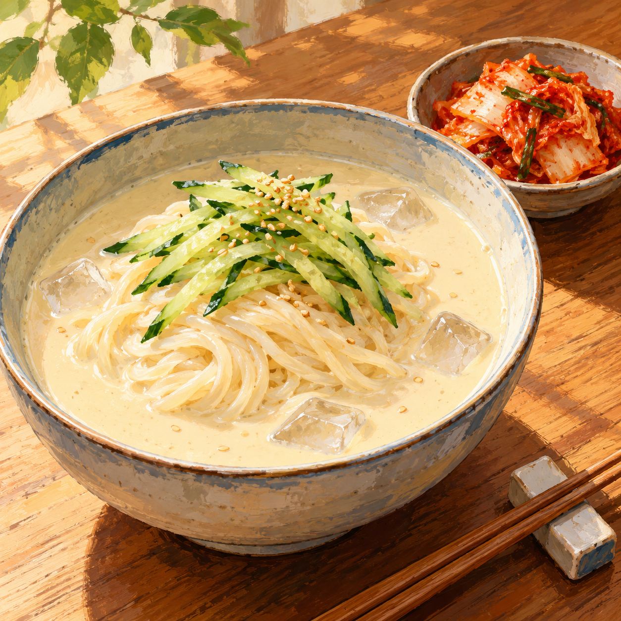ソウル市庁 晋州会館、豆乳麺で一息つく都会の食事