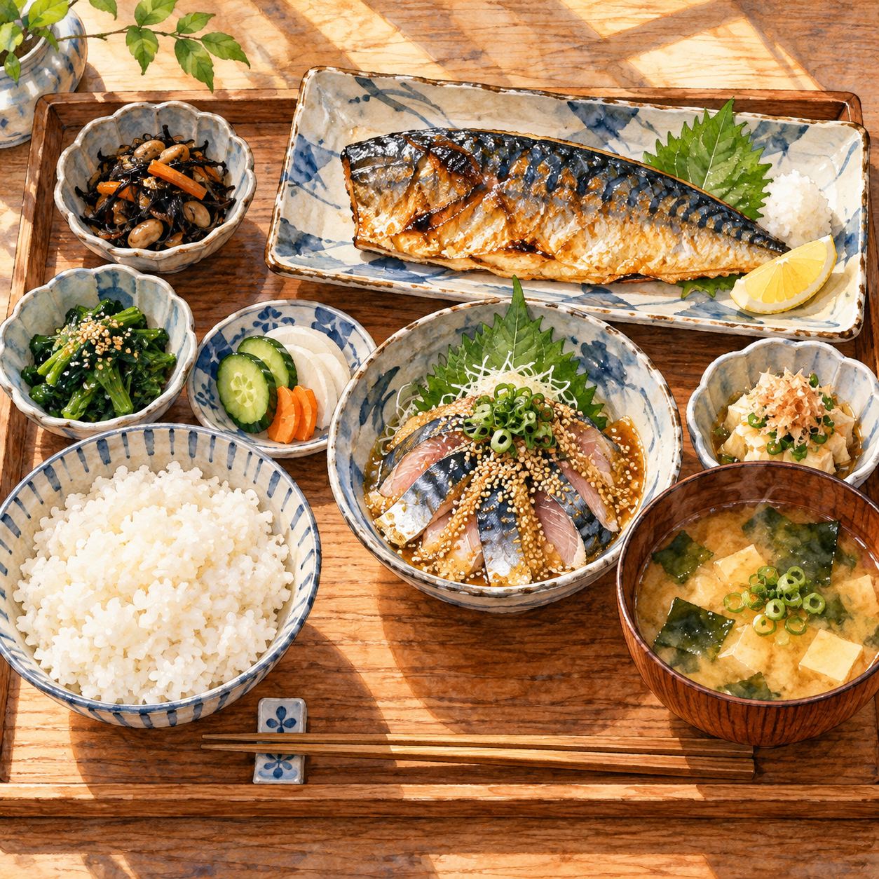 Fukuoka Mackerel Breakfast, Sushi, and Yakitori Course