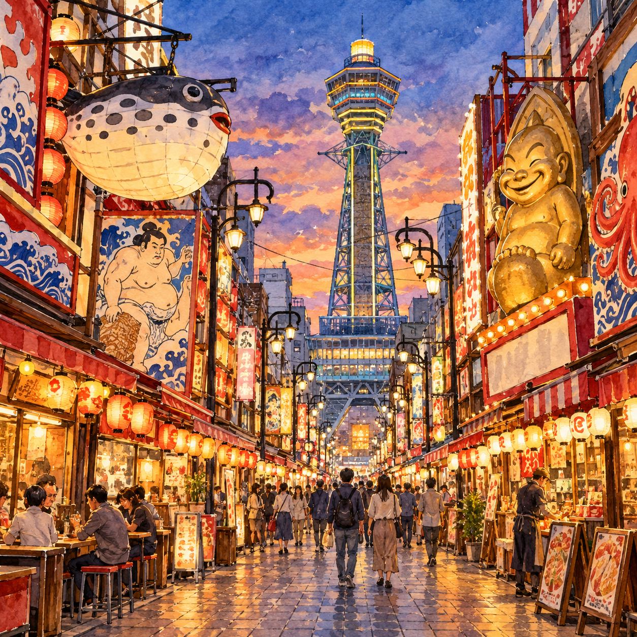 大阪新世界、天王寺公园、阿倍野Harukas观景