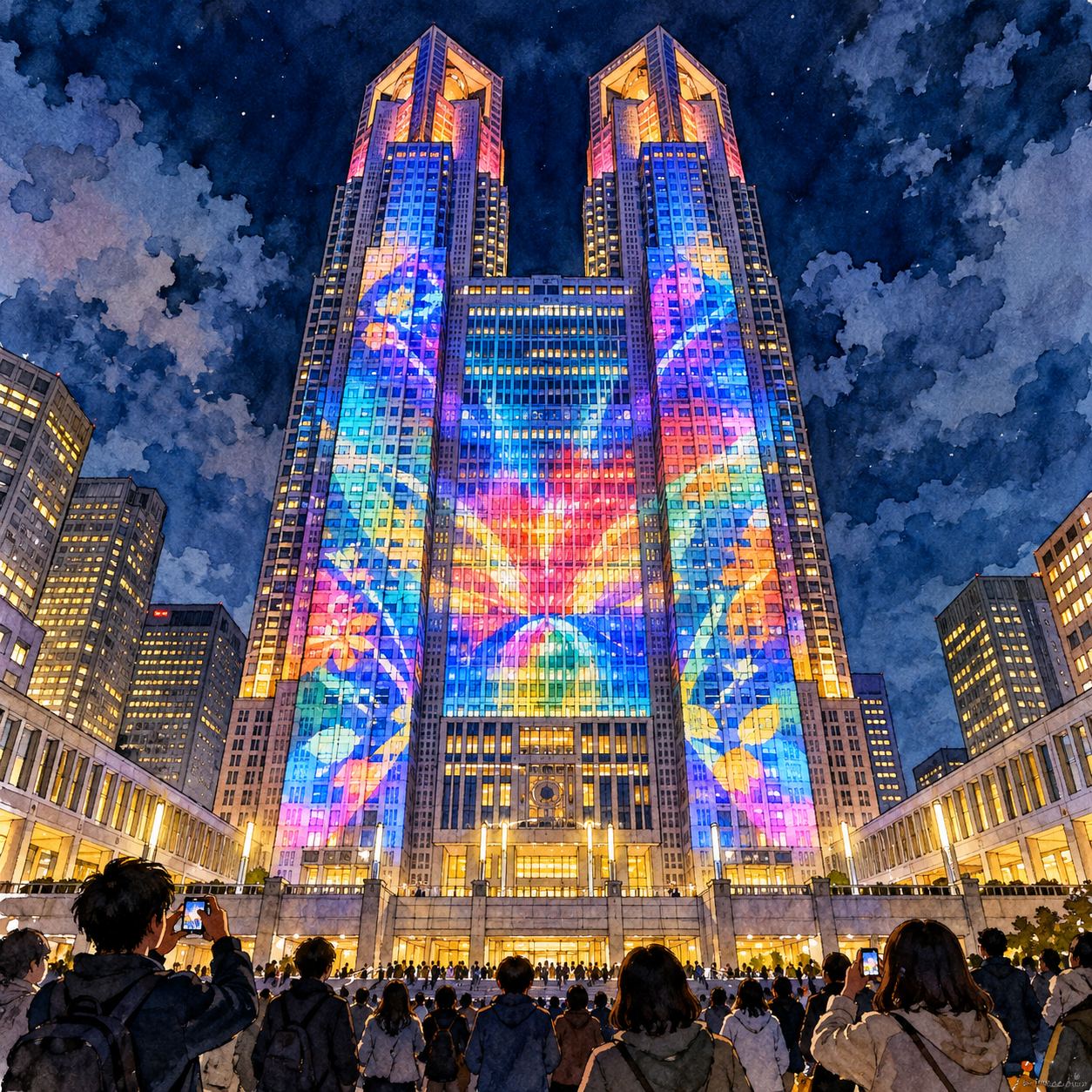 東京新宿の無料展望と都庁の夜景