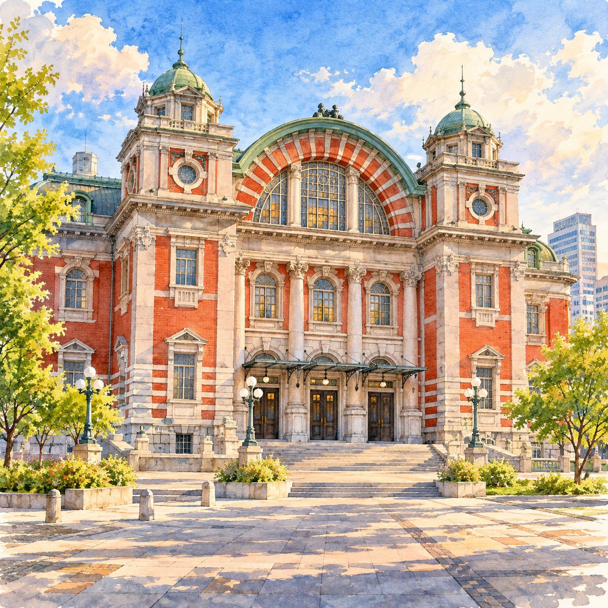 Osaka Nakanoshima Architecture, Riverside, and Coffee Walk