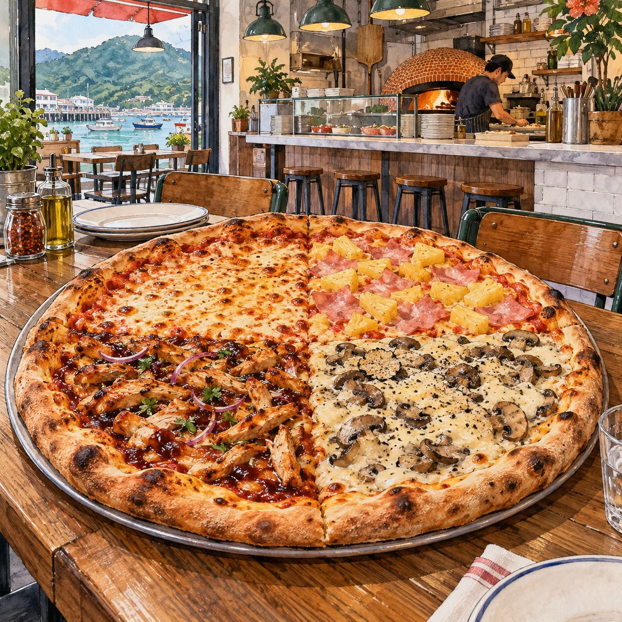 パイサノズ・ピッツェリア 西貢店 · 大きなニューヨークスタイルピザ