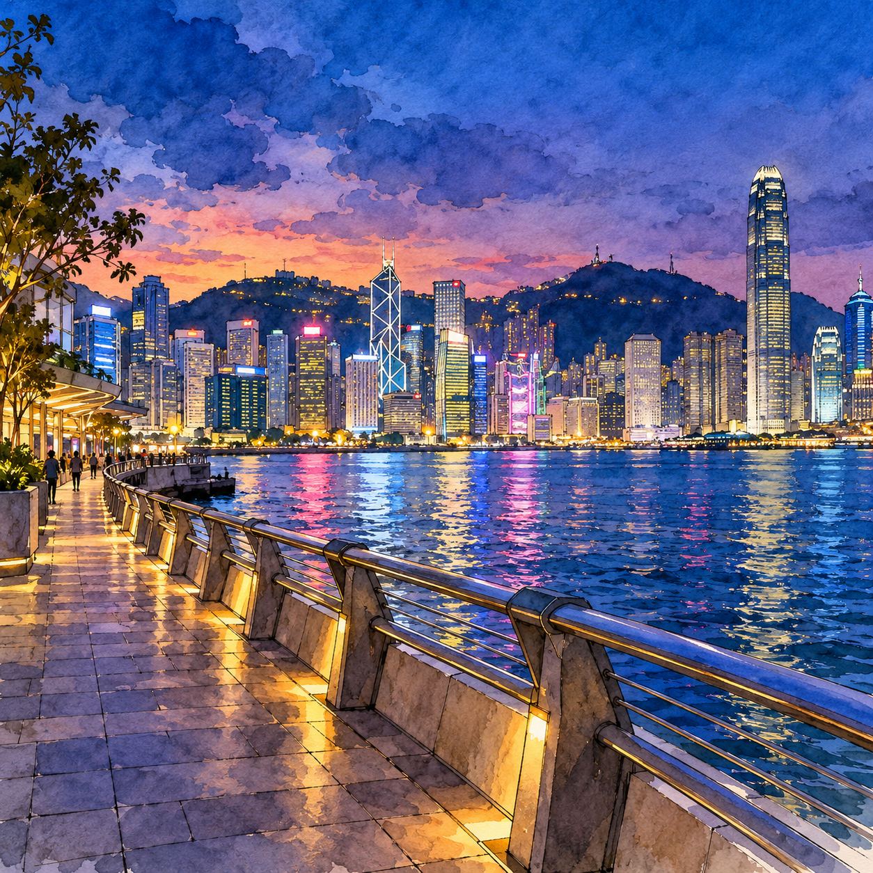 Tsim Sha Tsui Promenade · Victoria Harbour Night View