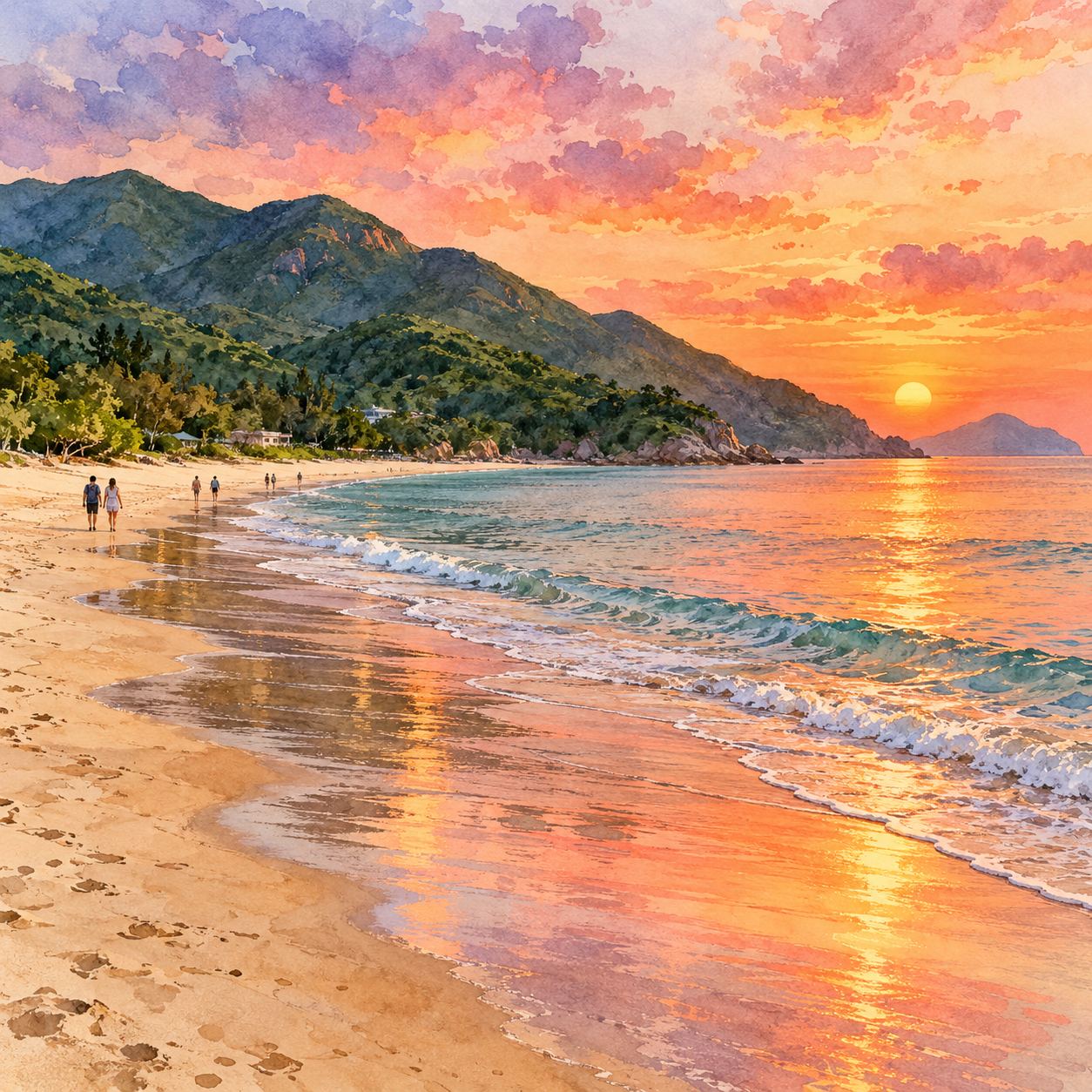 Cheung Sha Beach · Sandy beach and evening stroll in South Lantau